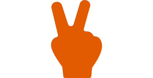 Peace sign hand icon